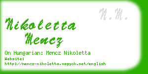 nikoletta mencz business card